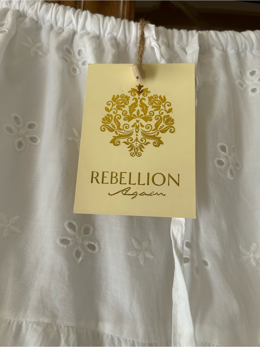 Rebellion White Tiered Eyelet Maxi Skirt - Picture 2 of 7